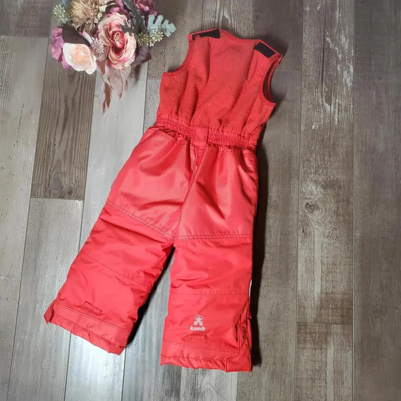 Kamik Kids Storm Snow Bib Pants with Fleece Bib Red Size 2 24m EUC - Picture 3 of 15
